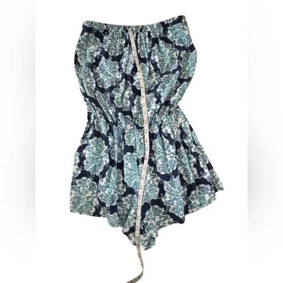 Lilly Pulitzer Strapless Romper Blue Teal Print Size S Resort Vacation Summer - Picture 3 of 8